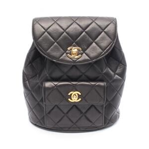 CHANEL Matelasse Backpack Bag in Lambskin Leather for Women, Black